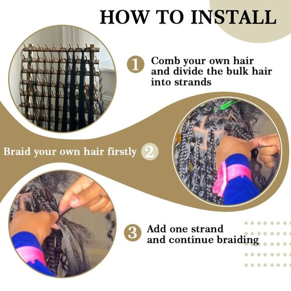 Body Wave Human Hair Bundles 18 Inch Braiding Extensions for Boho Braids - Picture 6 of 7